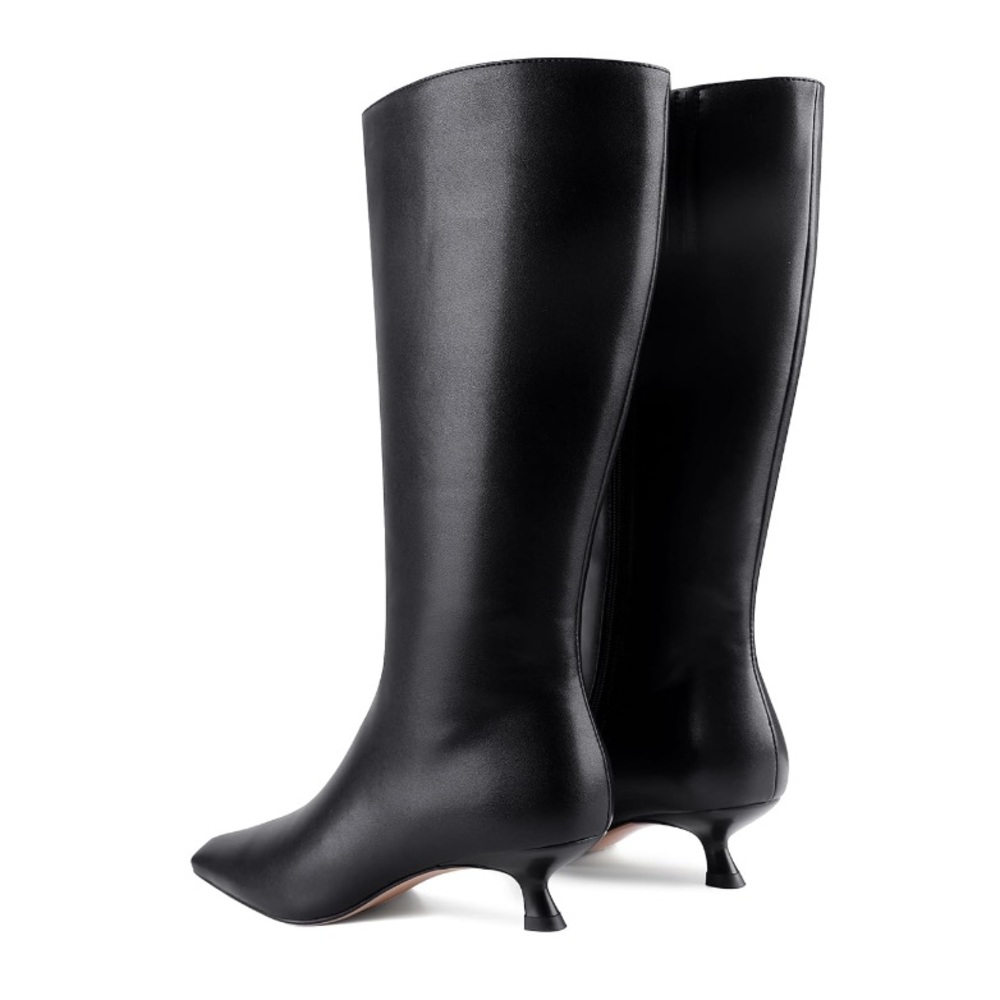 NEW Black Kitten Heel Boots - Picture 3 of 7
